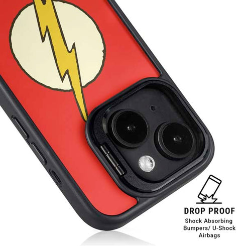 DC Comics The Flash Classic Emblem iPhone 15 Kickstand Case